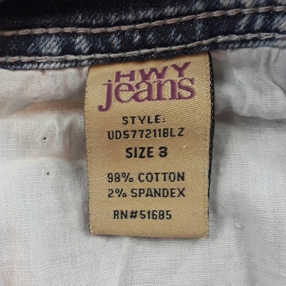 Distressed Shorts 3 Sz Bleach Wash Cutoff Jean Shorts by Highway - Picture 3 of 9